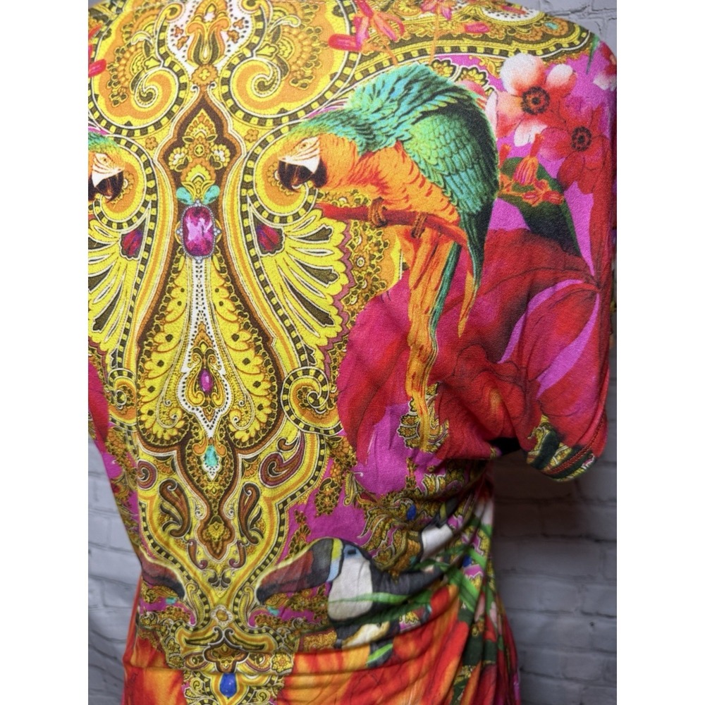 Ted Baker Macaw Tucan Colorful Form Fitting Vacation Tropical Pink 3 (L) - Picture 7 of 11